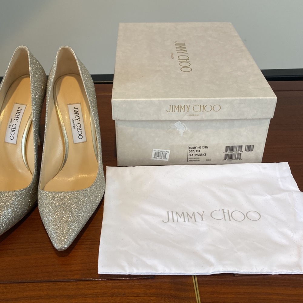 New In Box Jimmy Choo Romy in Platinum Ice - Picture 6 of 9
